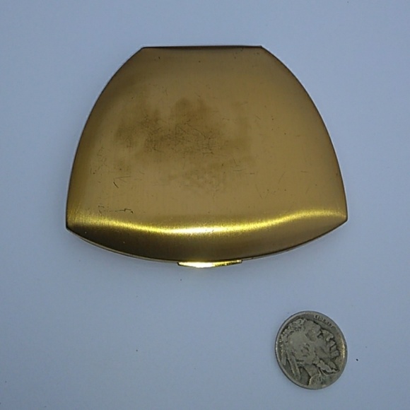 '60s VINTAGE Elgin GoldTone Compact Etched Deer - Picture 6 of 8